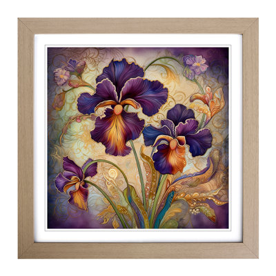 Iris Flower Paisley - Framed Print
