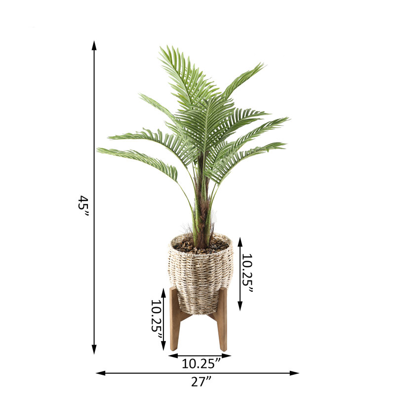 45'' Faux Palm Tree in Ceramic Basket