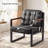 Modern Faux Leather Tufted Back Accent Chair with Metal Frame-1485956960