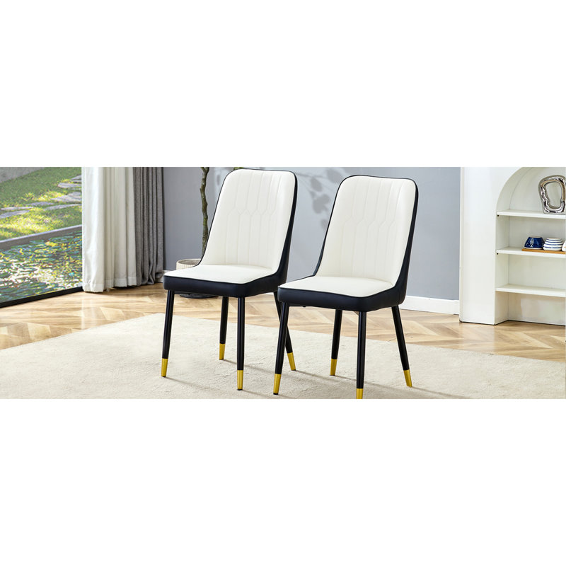 Bitung PU Leather Dining Chairs with Metal Legs