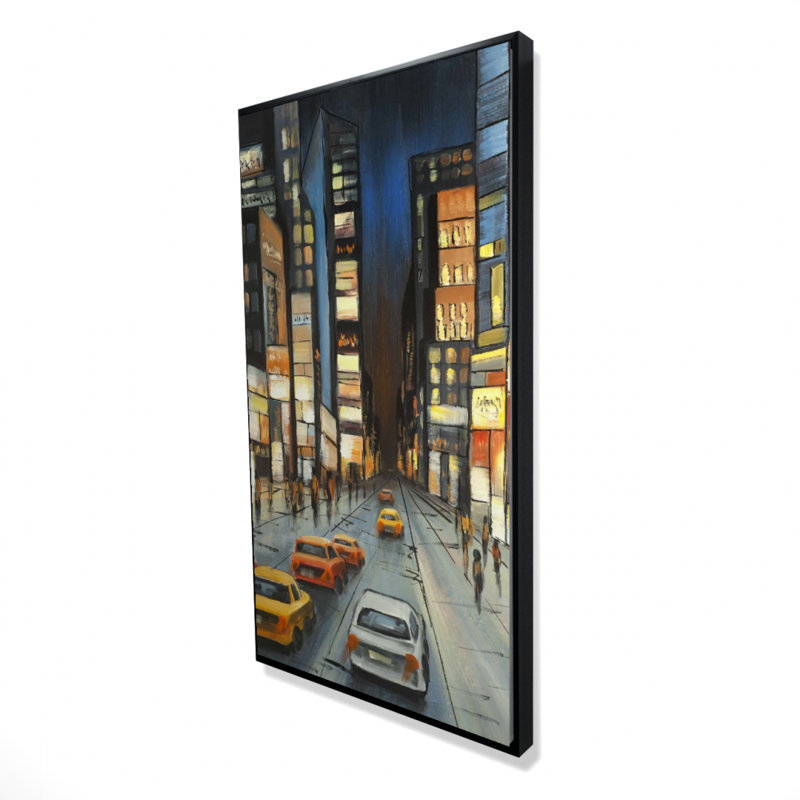 View on times square - 24"x48" Framed canvas