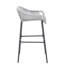Ensemble de tabourets de bar en corde gris près de la piscine et de jardin pour des loisirs en plein air, pilier en métal noir, revêtement de patio de 2 tabourets, repas de conversation décontractés, ergonomique