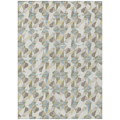 Machine Washable Indoor/Outdoor Chantille ACN2636 Geometric Rug