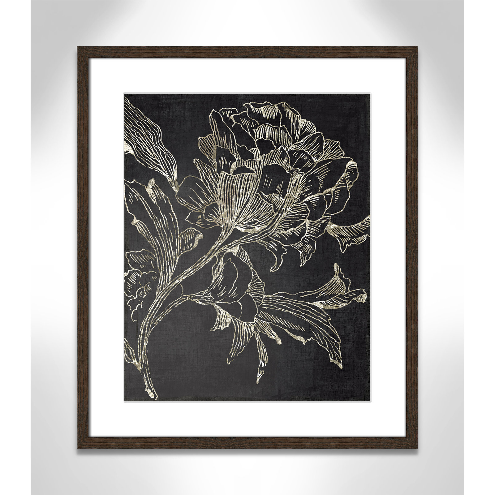 Clarendon "Golden Flower Folklore I" Print, 25.5" H x 21.5" W, Walnut Framed