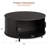 31.5" Modern Round Coffee Table With 360° Curved Sliding Door.-1323270121
