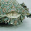 Fabividine Block Pattern Pure Linen Ruffle Pattern Cushion Cover (Himachal, Green)-106357775-106357771
