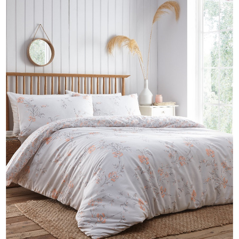 Telles Floral Duvet Cover Set with Pillowcases, Super King - 4 Standard Pillowcases
