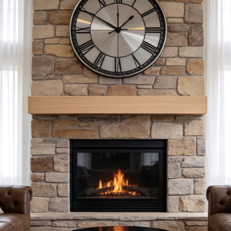 Hand Carved 60" Rustic Wood Fireplace Mantel – Solid Fir Floating Wall-Mounted Shelf, Farmhouse Living Room, Media Room, Or Office Decor, Natural Wood Grain, Heavy-Duty Hidden Brackets, Cozy Luxury Statement Piece