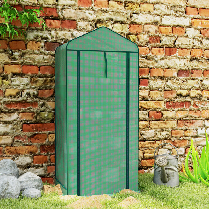 Mini Greenhouse with Screen Roof, Portable Small Greenhouse, Green, 62.2" H x 27.6" W x 19.7" D, Green