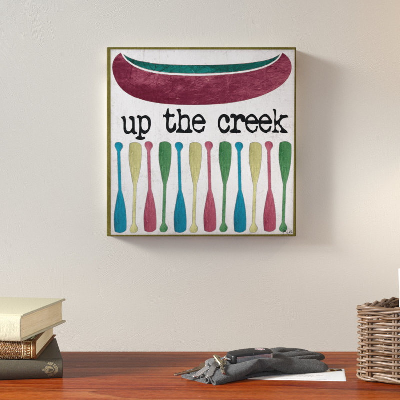 « up the creek canoë raquettes », art mural, Toile, H 17 po x l 17 po x P 1,5 po