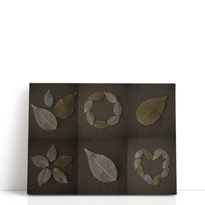 Collage of Dried Leaves - Canvas Print Wall Art