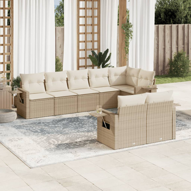  Garden Sofa Set Beige, Cream White