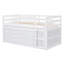 Lit mezzanine simple avec structure et bureau en bois massif, blanc, pour l'espace de la chambre à coucher avec bureau Matériaux-258660657-258660659