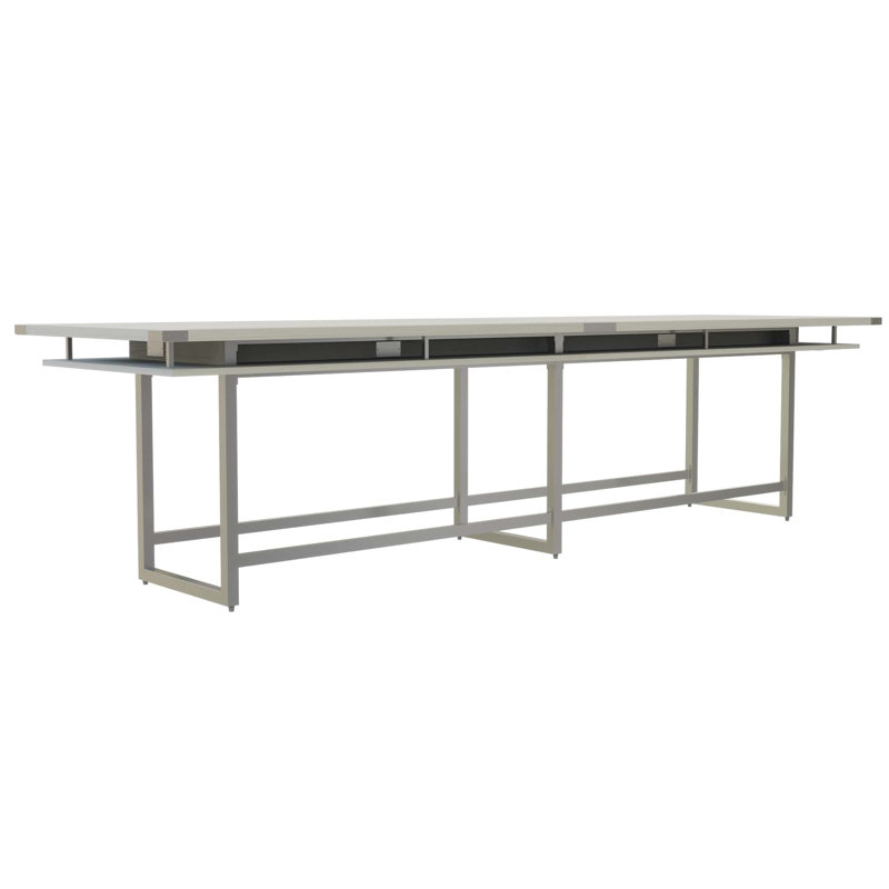 Table de conférence Mirella, H 42 po x L 144 po x p 47,25 po, Gris, Bois de frêne blanc