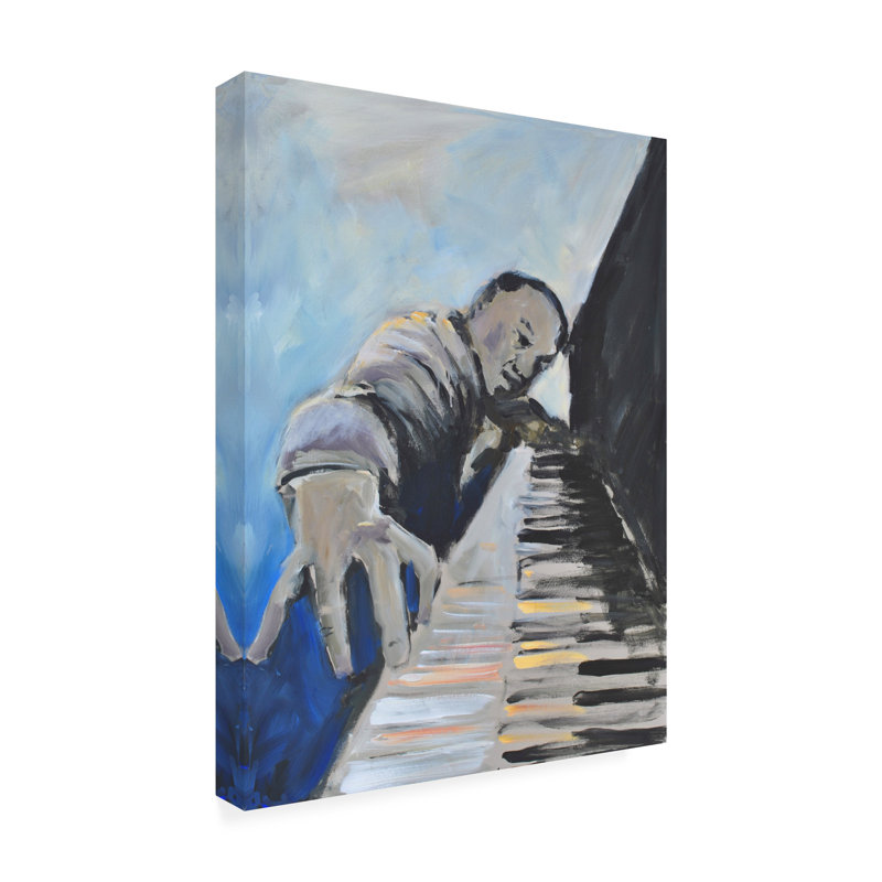 Écoute la musique II par Allayn Stevens - peinture sur toile tendue, H 24 po x l 18 po x P 2 po