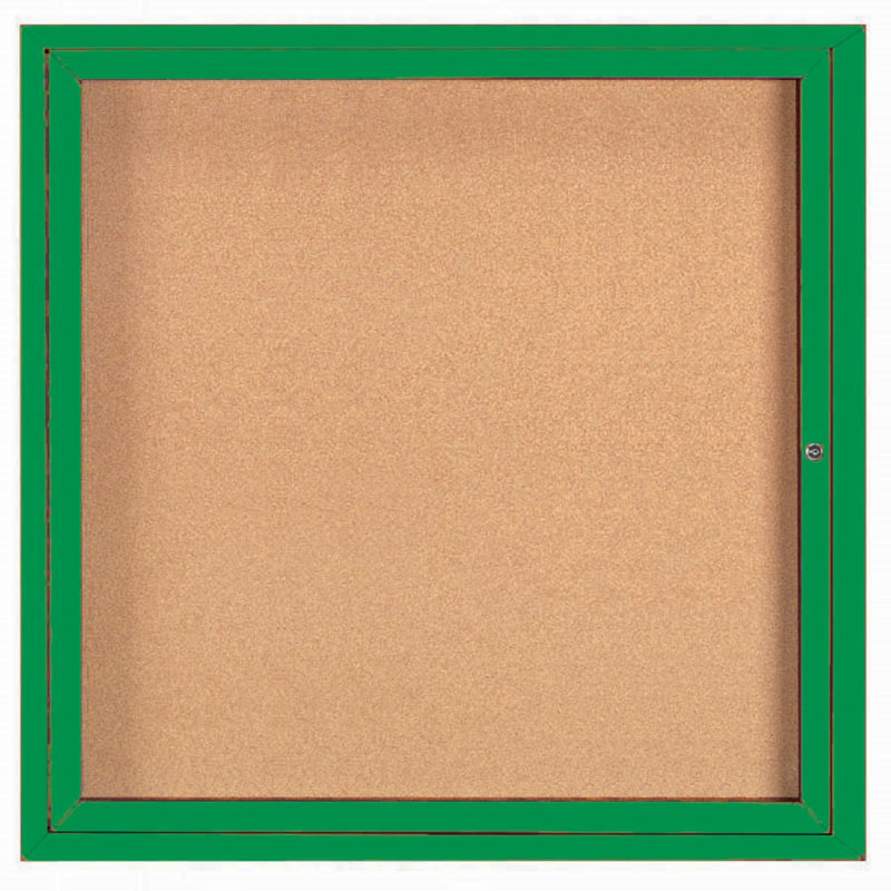 Panneau d'affichage mural fermé avec éclairage DEL, Vert, Un, H 36 po x l 36 po
