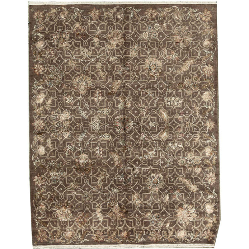 Floral Area Rug in Brown
