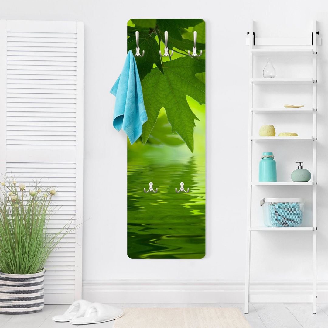 Higuera 5 - Hook Wall Mounted Coat Rack in Green