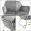 Fauteuil d'appoint en velours de 29,5 po avec base moderne en métal doré Kyra-681981149