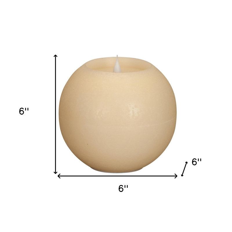 Ensemble de deux bougies rondes beige sans flamme