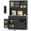 69 po, armoire de cuisine avec station de charge, noir