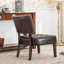 Fauteuil d'appoint capitonné en cuir mélangé avec sièges surdimensionnés pour une détente confortable et une décoration intérieure élégante-921968981