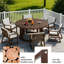 Outdoor 7-Piece Acacia Wood Dining Set with Padded Chairs for Patio, Garden, or Poolside-936271274