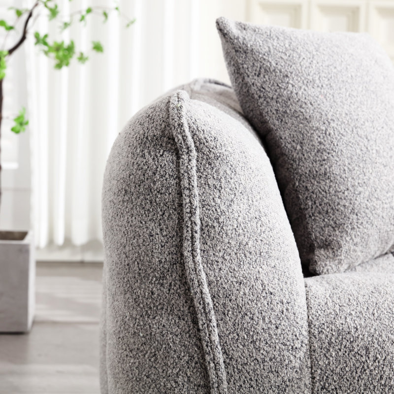  Causeuse capitonnée Bean Bag, Gris chenille