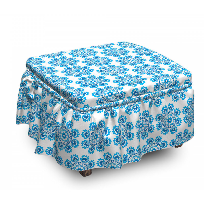 Housse pour repose-pieds fleur polonaise