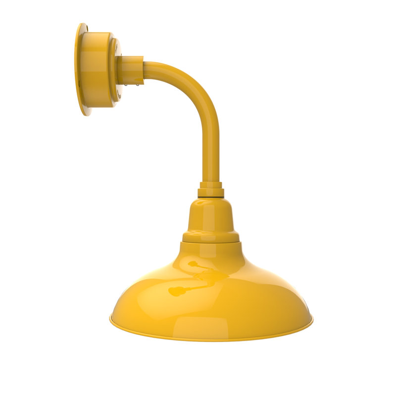 Luminaire de grange à del 1 lumière del Idella, Jaune, H 18 po x l 12 po x P 14 po