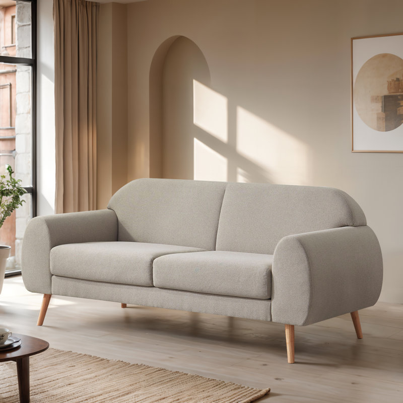72.8" W Upholstered Loveseat, Brown