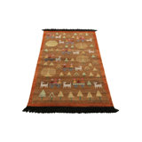 Rug & Kilim’S Scandinavian Folk Art Rug In Brown With Pictorial Pattern