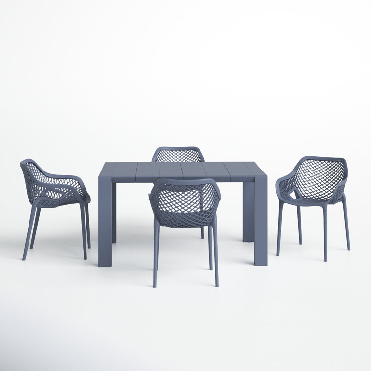 Asherton 55'' Rectangular 4 - Person Outdoor Dining Set