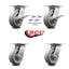 6 Inch Thermoplastic Caster Set with Ball Bearing 4 Swivel Lock and 2 Brake SCC