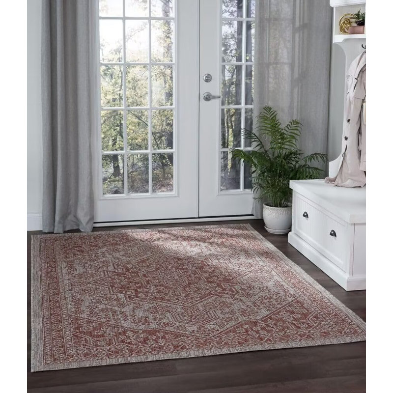 Tapis d'extérieur Bohemian Medallion, Rectangle 7 pi 10 po x 10 pi 3 po