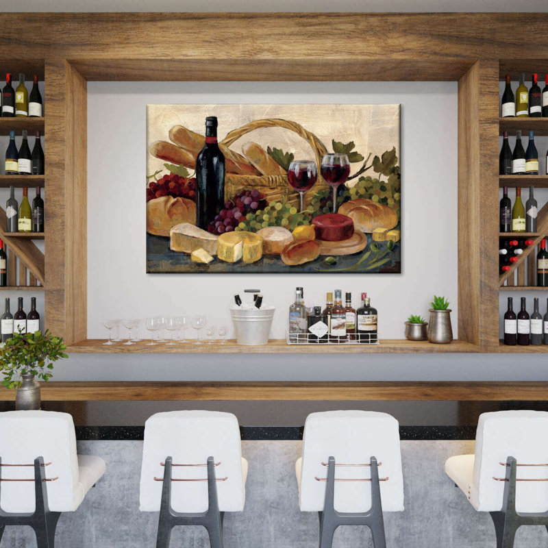 Impression sur toile Tuscan Evening Wine Crop, H 26 po x l 39 po x P 1,25 po