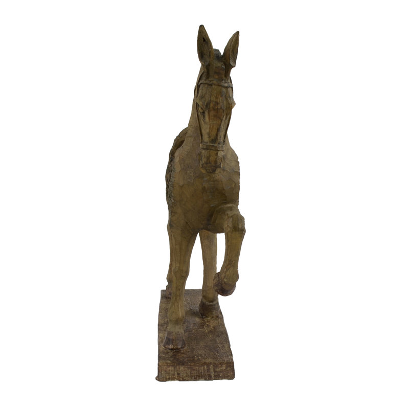 Jayden HORSE 39cm Carved Wood Effect
