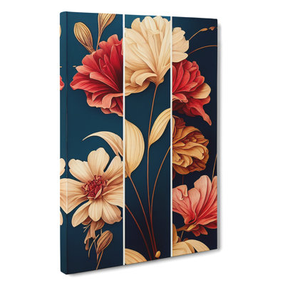 Art Deco Flowers No.6 - Wrapped Canvas