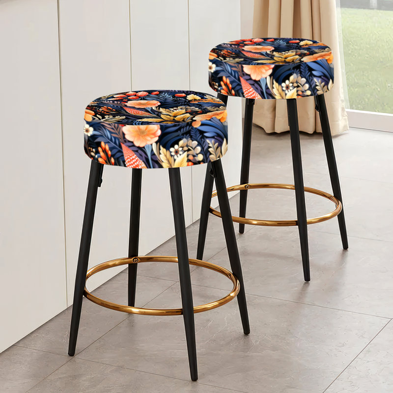 Ensemble de 2 tabourets de bar Peach Eclectic Boho