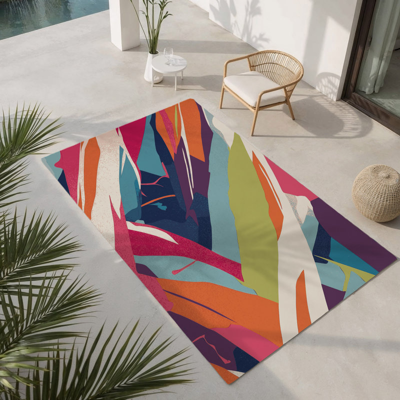 Tapis intérieur et extérieur Neon Streams, Rectangle 9 pi x 12 pi