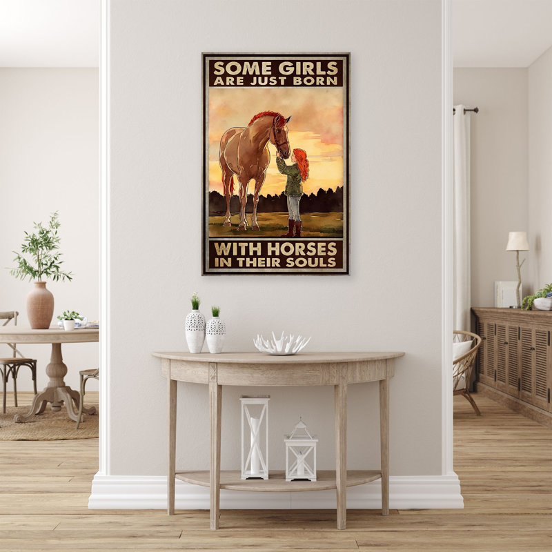 Some Girls Are Just Born With Horse - 1 pièce Rect, H 36 po x l 24 po x P 1,25 po