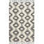 Tapis géométrique beige / noir en laine / coton noué à la main Alimatou-24292825