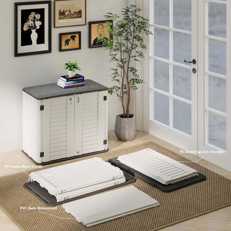 Armoire de rangement d'extérieur en résine Yardgrace, Blanc