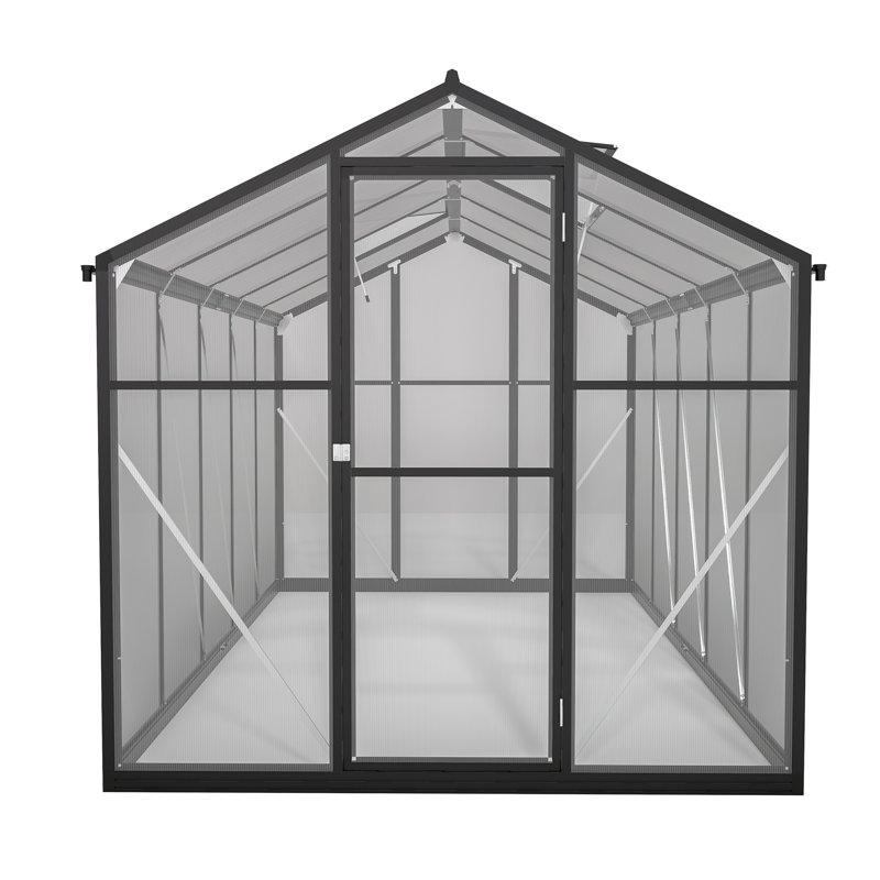6X10 Ft Outdoor Polycarbonate Greenhouse Kit With Aluminum Frame