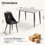 Dining Table and Chairs, 120cm Marble Effect Kitchen Table Set with Upholstered PU Leather Chairs, Modern Dining Room Furniture-1925147492-1925147493-1925147497