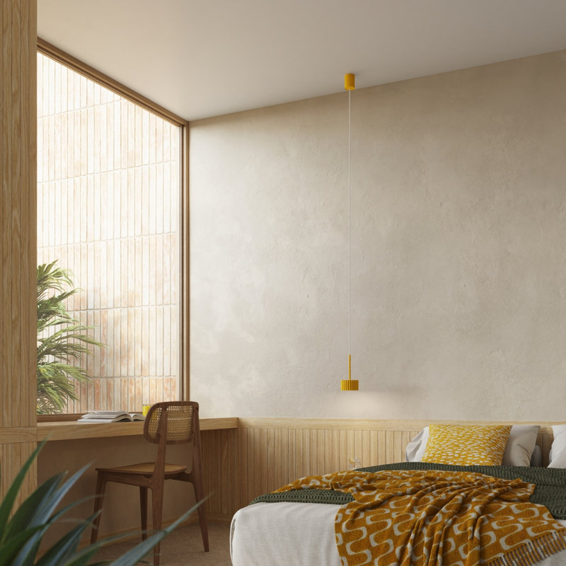 Aura 1 - Light Brushed Nickel Pendant, Yellow