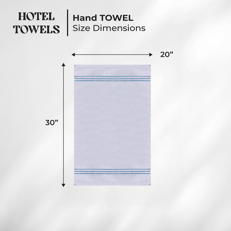 Hotel Turkish Cotton 6-Piece Hand Towel Set, Ultra-Plush & Luxury Weight, Light Blue