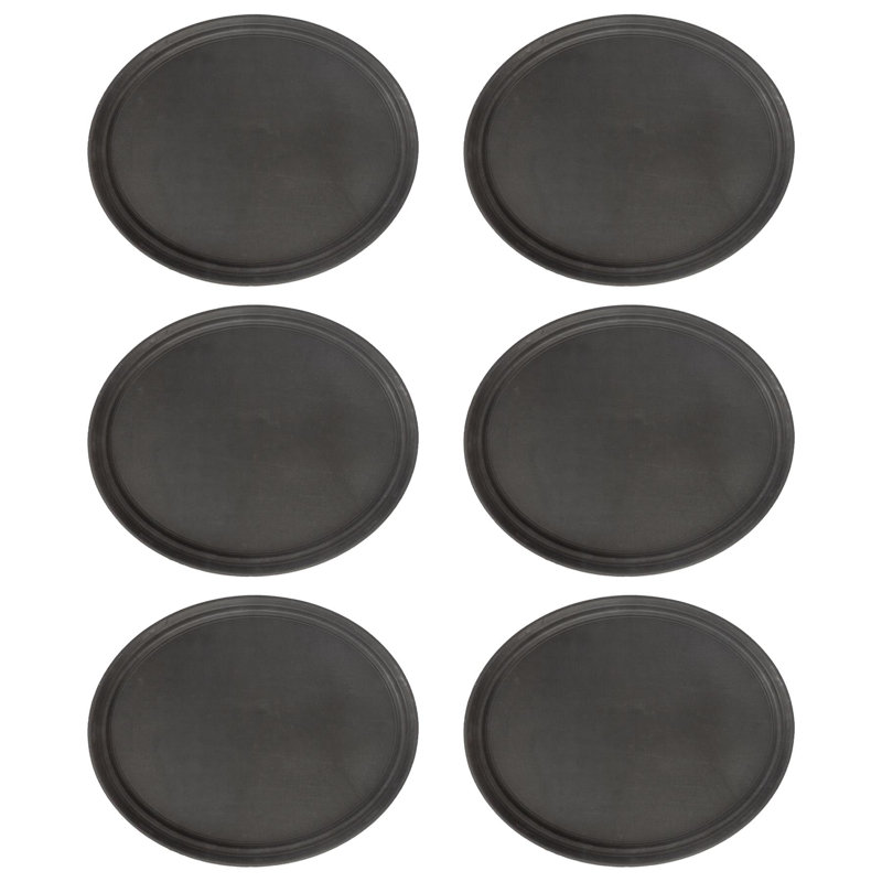 Argon Tableware Oval Non-Slip Serving Trays - 79cm x 66cm - Black, 2cm H x 79cm L x 79cm W