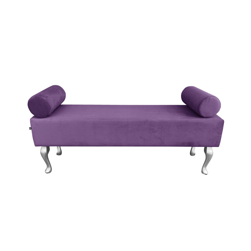 Baroque Upholstered Bench, Purple
