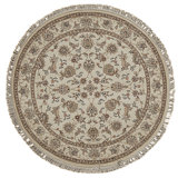 High-Quality Hand-Knotted Ivory Area Rug